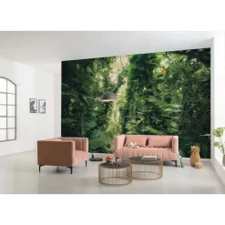 Komar Vlies Fototapete Green Leaves 450x280 cm