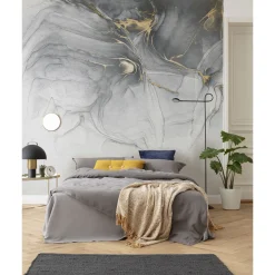 Komar Vlies Fototapete Ink Gold Fluid 300x280 cm