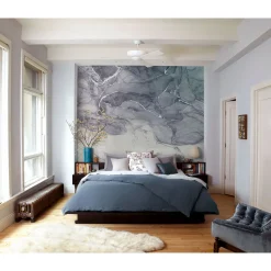 Komar Vlies Fototapete Ink Blue Fluid 300x280 cm