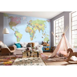 Komar  Vlies Fototapete World Map 368x248 cm