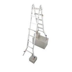 Krause Teleskopleiter TeleVario mit Holmverlängerung 4 x 5 Sprossen