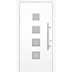 Kunststoff-Haustür Prestige KP08 DIN R weiß 110 x 210 cm