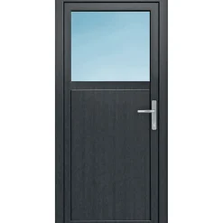 Kunststoff-Nebeneingangstür F02/F02 Easy R anthrazit 98 x 200 cm