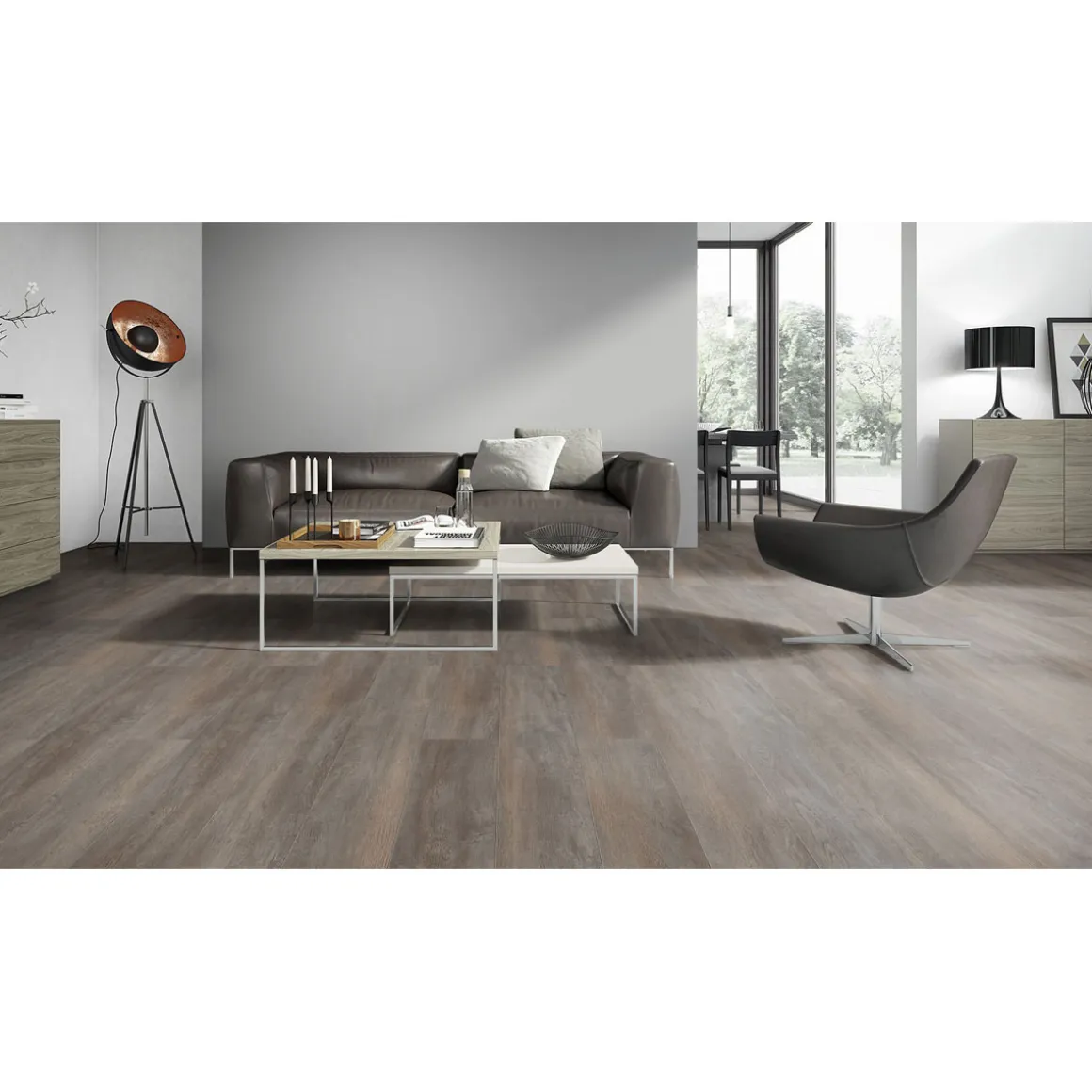 Laminatboden Deluxe BS 4V Eiche gebuerst 1286 x 194 x 8 mm