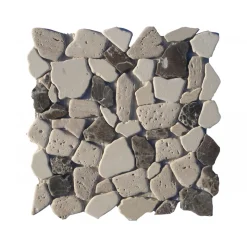 Marmor-Polymosaik Bianc/Travertin/Java