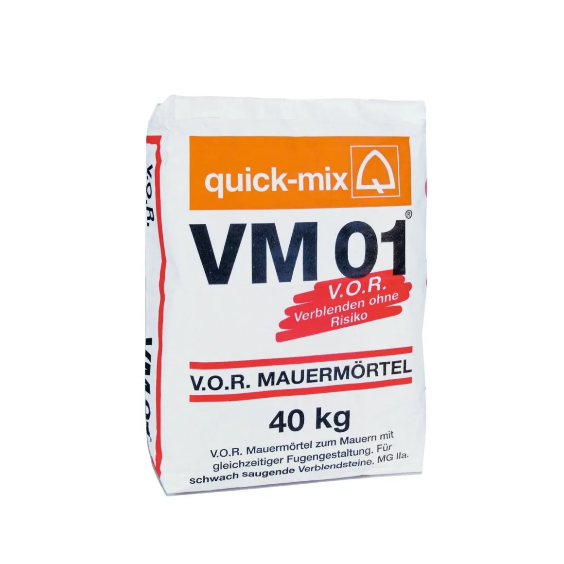 Mauermörtel für schwach saugende Steine 40 kg grau VM 01 gr.