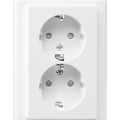 Merten SCHUKO-Doppelsteckdose System M polarweiß