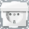 Merten SCHUKO-Steckdose System M Klappdeckel polarweiß