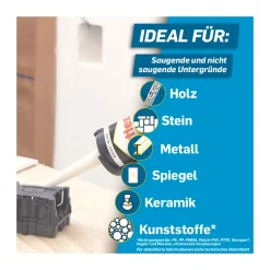 Pattex Montagekleber Kleben statt Bohren Innen und Außen 450 g