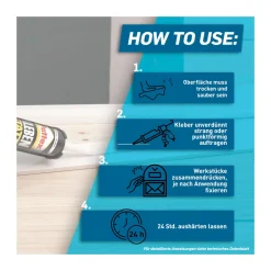 Pattex Montagekleber Kleben statt Bohren Innen und Außen 450 g