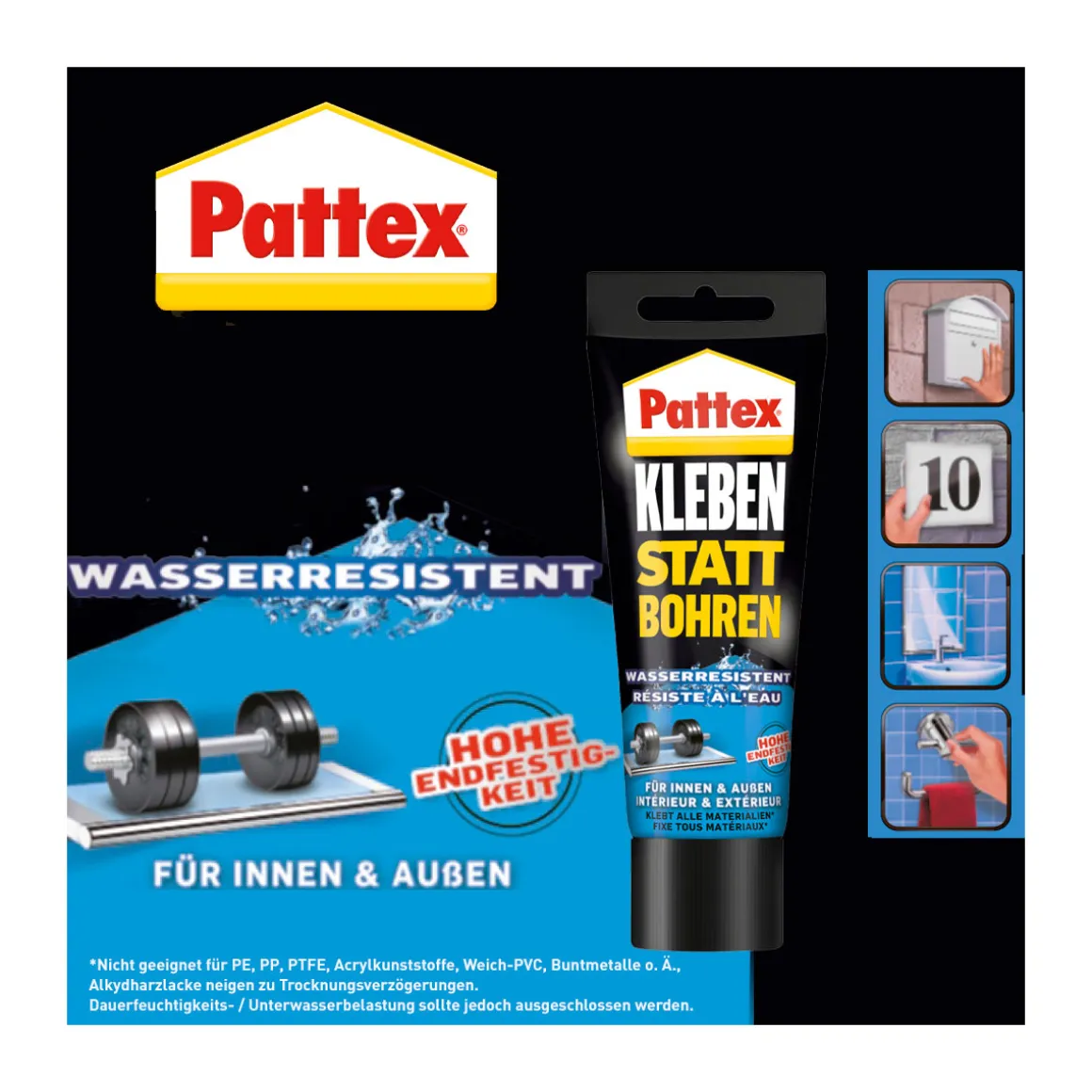 Pattex Montagekleber Kleben statt Bohren wasserresistent 340 ml
