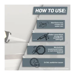 Pattex Montageklebstoff Kleben statt Bohren Kristallklar 290 g