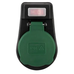 REV Ritter Außensteckdose mit Schalter IP44 schwarz/grün