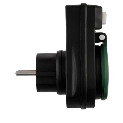 REV Ritter Außensteckdose mit Schalter IP44 schwarz/grün