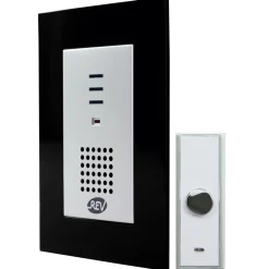 REV Ritter  Funk-Gong mit Taster Design mit 3 blauen LED 8 Melodien 100m sw-si