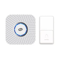 REV Ritter  Funk-Gong Piezo für Steckdose mit selbstversorgendem Taster 100m weiß