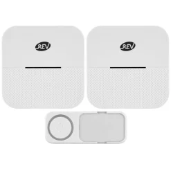 REV Ritter Funk-Gong-Set mit 2 Funk-Gongs & 1 -Taster Orchestra 58 Mel.150m weiß