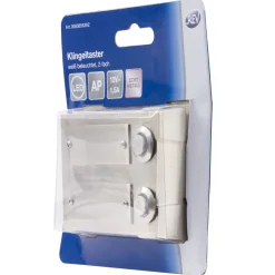 REV Ritter  Klingeltaster Aufputz 2-fach mit LED-Beleuchtung und gravierbarem Namensschild Edelstahl