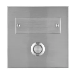 REV Ritter  Klingeltaster Aufputz 1-f.quadratisch mit LED-Beleuchtung & gravierbarem Namenschild Edelstahl