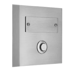 REV Ritter  Klingeltaster Aufputz 1-f.quadratisch mit LED-Beleuchtung & gravierbarem Namenschild Edelstahl