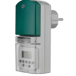 REV Ritter Zeitschaltuhr außen IP44 digital Standard 140 Schaltzeiten grau-grün