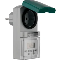 REV Ritter Zeitschaltuhr außen IP44 digital Standard 140 Schaltzeiten grau-grün