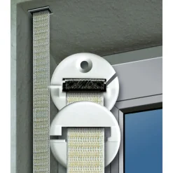 Schellenberg Gurtführung Duo rund mit Bürste für 14-23 mm Gurtband weiß