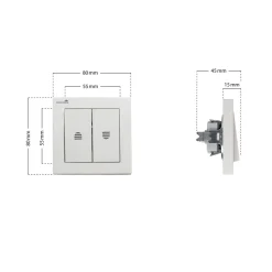 Schellenberg Rolladen-Tastschalter mit Rastfunktion Unterputz weiß