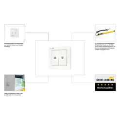 Schellenberg Rolladen-Tastschalter mit Rastfunktion Unterputz weiß