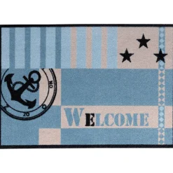 Schmutzfangmatte Welcome marine 39 x 58 cm blau
