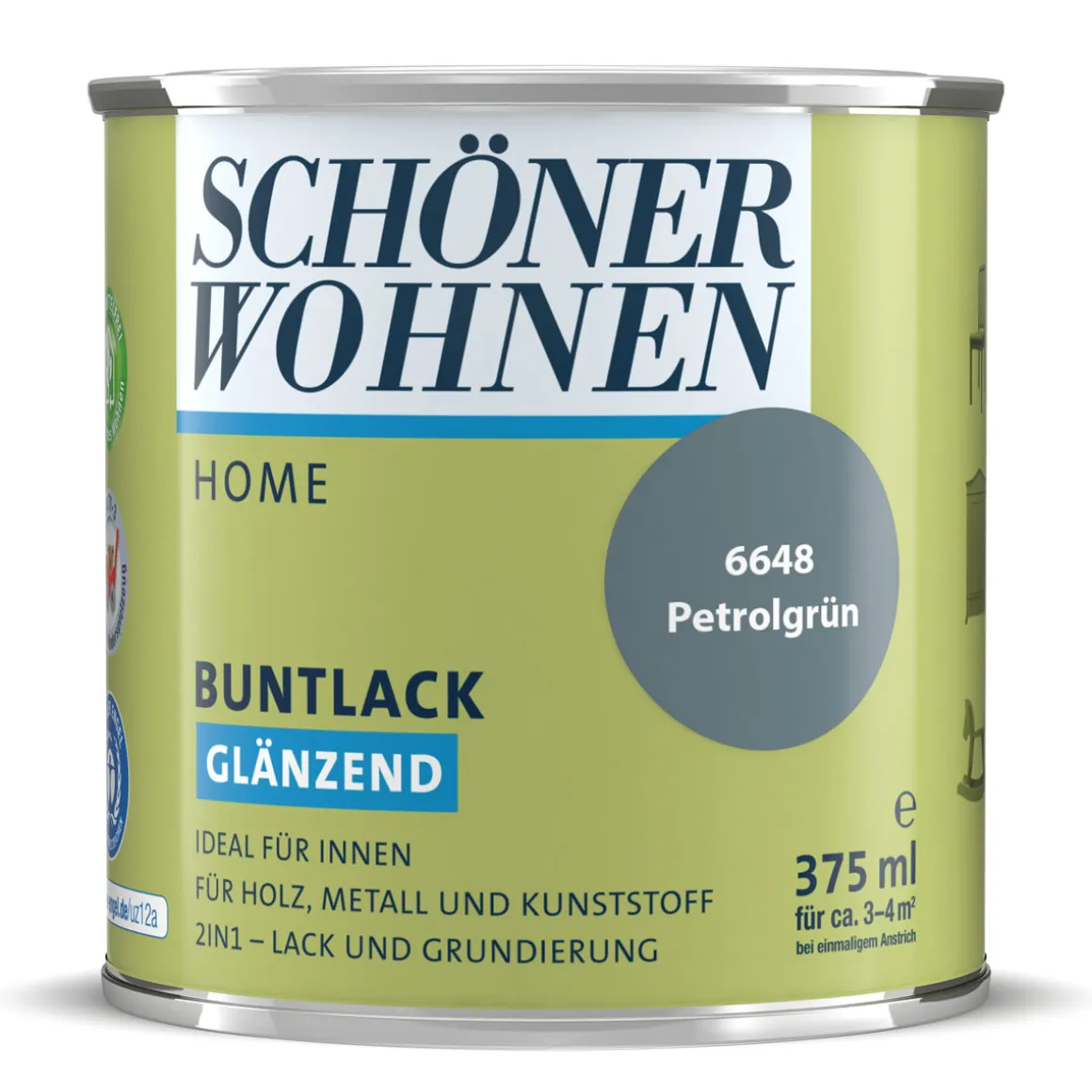 Schöner Wohnen Farbe Buntlack Home petrolgrün glänzend 375 ml