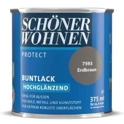 Schöner Wohnen Farbe Buntlack Protect erdbraun hochglänzend 375 ml