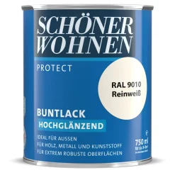 Schöner Wohnen Farbe Buntlack Protect Reinweiß hochglänzend 750 ml