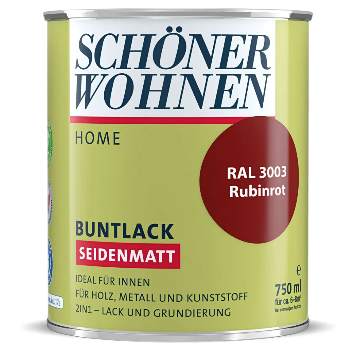 Schöner Wohnen Farbe Buntlack Home rubinrot seidenmatt 750 ml