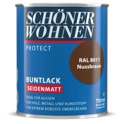 Schöner Wohnen Farbe Buntlack Protect nussbraun seidenmatt 750 ml