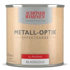 Schöner Wohnen Farbe Metall-Optik Effektfarbe Blassgold glänzend 375 ml