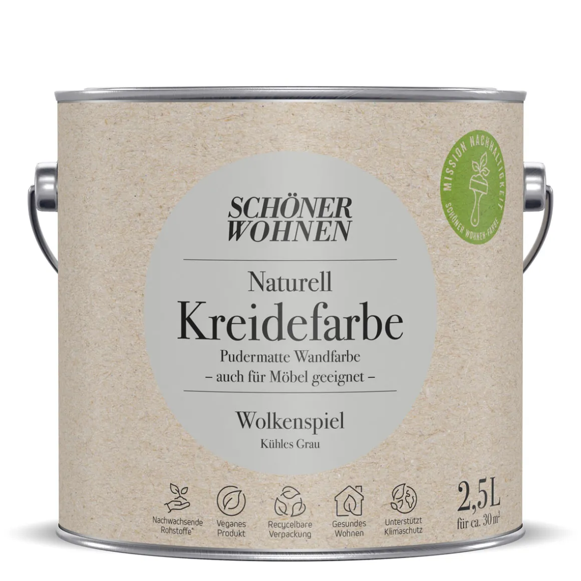 Schöner Wohnen Farbe Naturell Kreidefarbe 2,5 L Wolkenspiel
