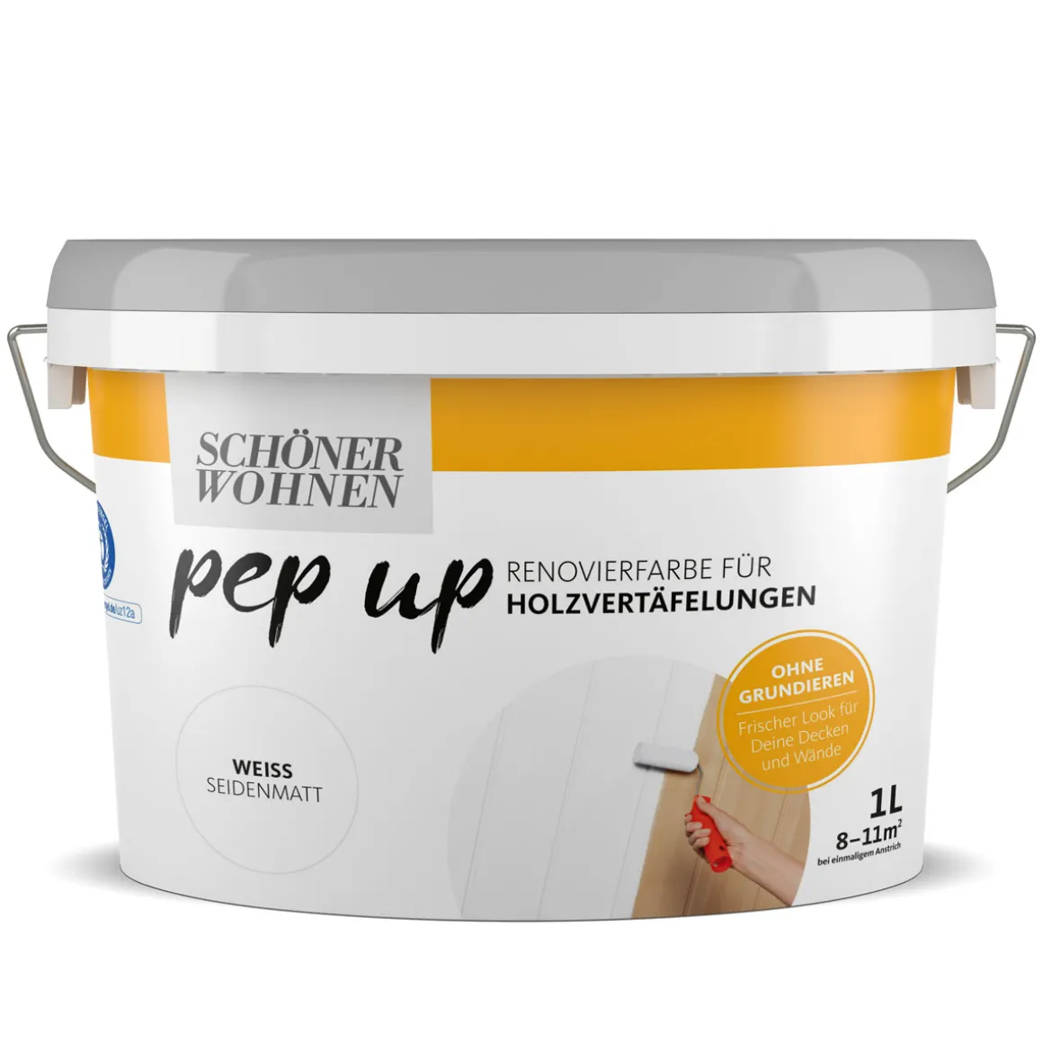 Schöner Wohnen Farbe pep up Holzvertäfelung weiß 1 L