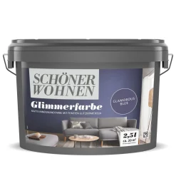Schöner Wohnen Farbe  Wandfarbe Glimmerfarbe glamorous blue 2,5 Liter