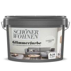 Schöner Wohnen Farbe  Wandfarbe Glimmerfarbe silvershine grey 2,5 Liter
