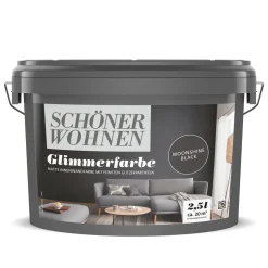 Schöner Wohnen Farbe  Wandfarbe Glimmerfarbe moonshine black 2,5 Liter