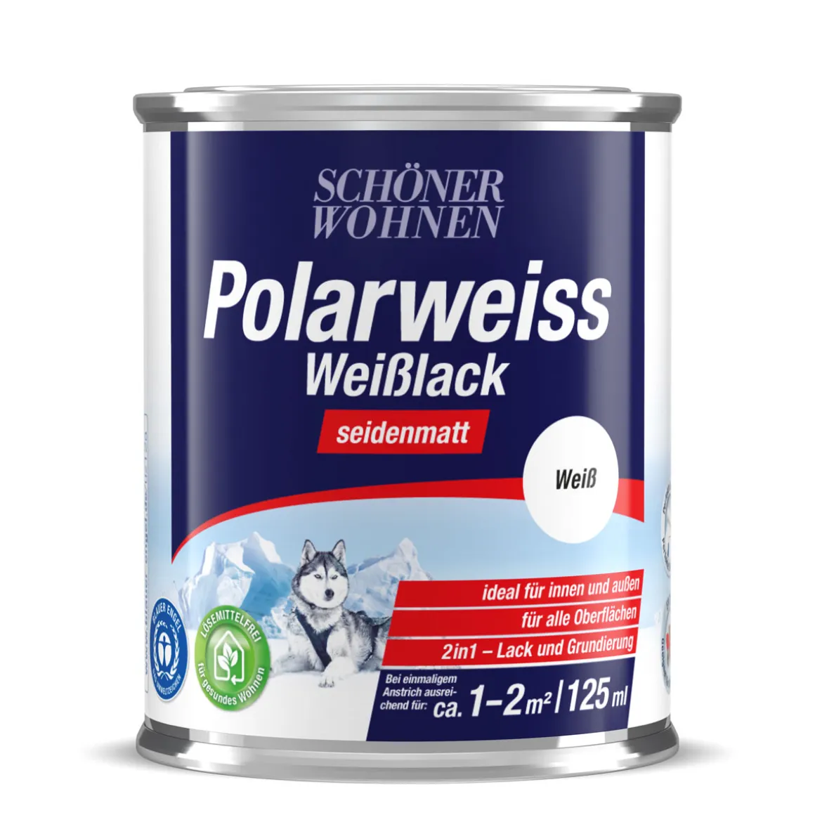 Schöner Wohnen Farbe Weißlack Polarweiß seidenmatt 125 ml