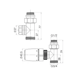 Schulte ExpressPlus Thermostat-Set Durchgang verchromt