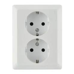 Schutzkontakt-Steckdose Europa 3000 2-fach weiß