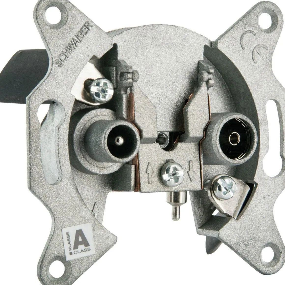 Schwaiger Antennensteckdose Einzeldose 2-Loch 2,5 db