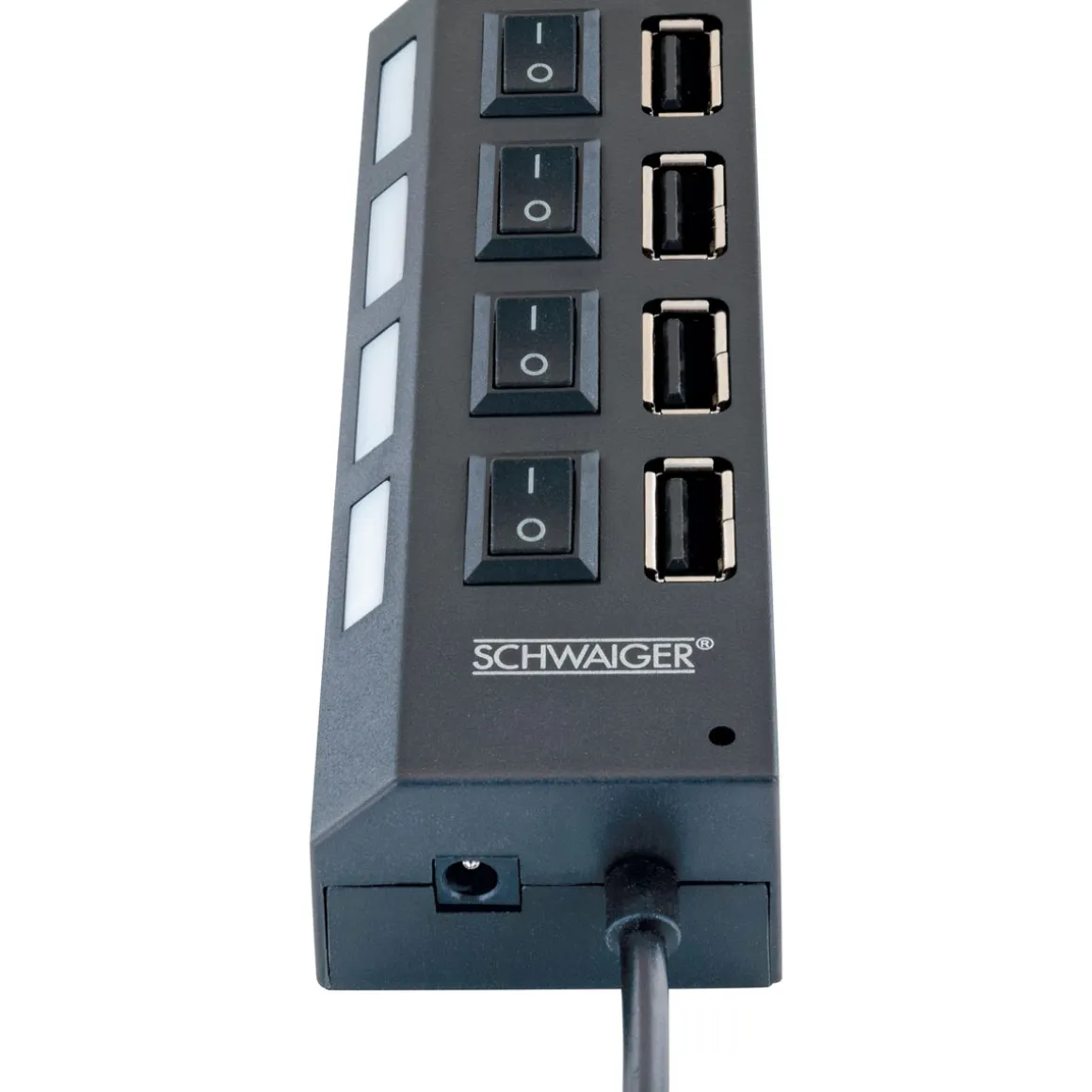 Schwaiger Hub USB 2.0 4-fach schwarz
