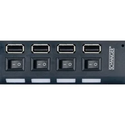 Schwaiger Hub USB 2.0 4-fach schwarz