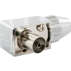 Schwaiger IEC-Koax-Winkelbuchse schraubbar verchromt