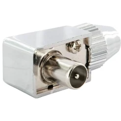 Schwaiger IEC-Koax-Winkelstecker schraubbar verchromt