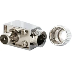 Schwaiger IEC-Koax-Winkelstecker schraubbar verchromt